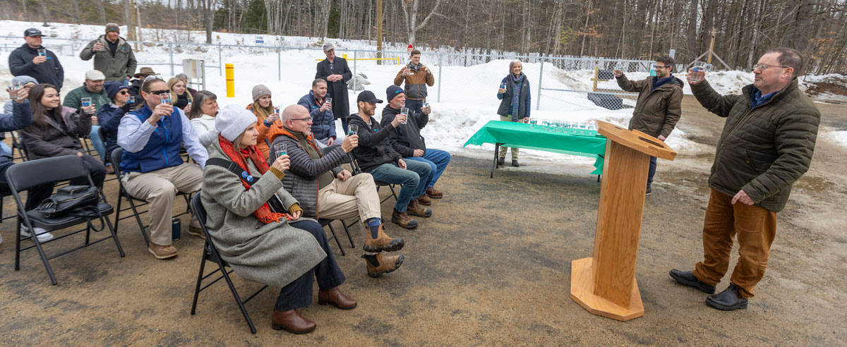 Guests tour Maine Water's new Kezar Falls Drinking Water Treatment Facility.